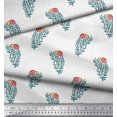 thumbnail image 2 of Soimoi Polyester Crepe Fabric Leaves & Floral Block Print Sewing Fabric Yard 52 Inch Wide, 2 of 3