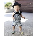 thumbnail image 3 of KIDSCOOL SPACE Baby Girl Ripped Denim Shortall Overalls Workwear Female, 18-24 Months, 3 of 8