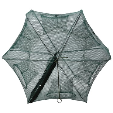 Yosoo Cage pour Crabe Minnow Crawdad, 6/12 Trous, Filet de Pêche Automatique, Cage pour Crevettes, Nylon Pliable, Piège à Crabe, Équipement de Pêche Moulé