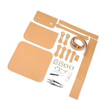 DIY Sewing Stitching Womens Leather Bag Tote Parts Making Complete Kit Handbag Khaki