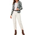 thumbnail image 2 of INSPIRE CHIC Juniors Allover Long Sleeve Notched Lapel Open Front Blazer, 2 of 6