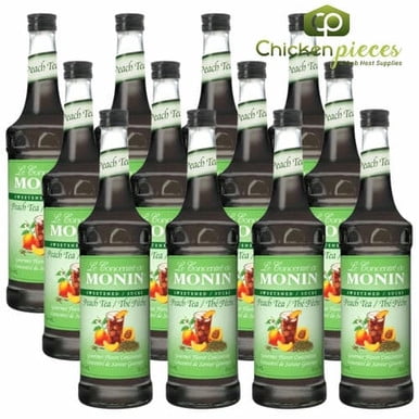 Monin Peach Tea 7:1 Concentrate – High-Yield Black Tea & Succulent Orchard Peach, 750 mL (25.36 oz) Glass Bottle – Professional 12/Case