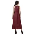 thumbnail image 4 of Moomaya Robe de Vacances pour Femmes en Rayonne, Col Licou, Sans Manches, Fente avant, Robe Imprimée, 4 of 4