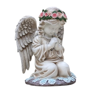TopLLC lumières solaires extérieur solaire court-cour lampe Prier pour Angel petite fille la figure d'un ange résine lumières solaire stake jardin pour Patio Lane Fence Patio étanche lumières de jardin sur la clairance
