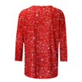 thumbnail image 5 of Ketyyh-chn99 T-Shirt Surdimensionné Femme Mode Blouse Ample T-Shirts pour Femmes Manches Longues Col Rond Chemises T-Shirt Basique Hauts Blouse Rouge, TG, 5 of 5