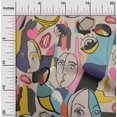 thumbnail image 2 of oneOone Viscose Jersey Dusty Gray Fabric Abstract Comic Face Sewing Craft Projects Fabric Prints By Yard 60 Inch Wide, 2 of 5
