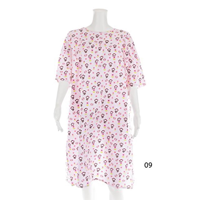 Robe Dos Croisé en Flanelle Adaptative pour Femmes (Grand, Tant de Bonheur - 09)