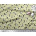 thumbnail image 2 of Soimoi Moss Georgette Fabric Leaves,Flower & Humming Bird Print Fabric by Yard 42 Inch Wide, 2 of 3