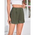 thumbnail image 5 of ORUYROP Women's Asymmetrical Solid Overlap Bodycon Workwear Skirt, 5 of 5