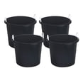 thumbnail image 1 of Homz Seau de Rangement Utilitaire en Plastique de 17 Gallons avec Poignée en Corde, Noir, Lot de 4, 1 of 9