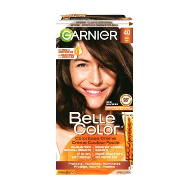 Garnier Belle Color Coloration Permanente, 40 Brun, Couverture du Gris à 100%, Enrichi aux Huiles d'Argan et de Germe de Blé - 1 Application