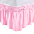 thumbnail image 2 of PiccoCasa Bed Skirt Polyester Elastic Wrap Around Dust Ruffle, Full Pink, 2 of 10