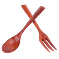 thumbnail image 2 of Wooden Spoon Fork Set, 2Pcs/Set Kitchen Tableware Travel Flatware Set Wooden Fork And Spoon Set  For Restaurant For Office For Travel For Home Phoebe Wood, 2 of 8