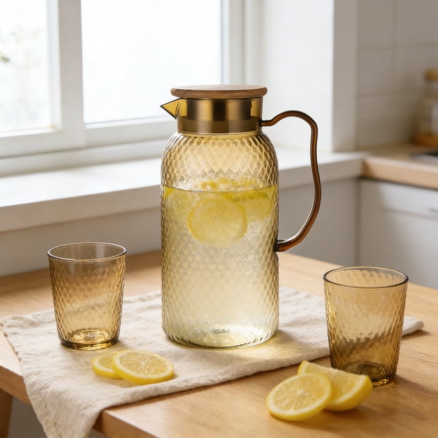 weibbin Jug Plastic Juices Pitcher PC High Temperature Proof Bar KTV Beverage Jug For Restaurant Fruit Tea 1L