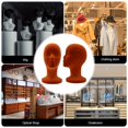 thumbnail image 3 of Fashionable Mannequin Foam Female Head for Wig Eyeglass Stand Rack (Grey), 3 of 6