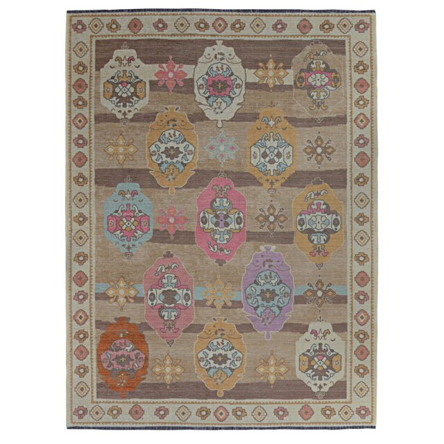 Linon Logan Adana Polyester 3' X 5' Accent Rug in Brown and Beige
