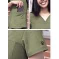thumbnail image 4 of Adar Pro Heather Sarraus pour Femmes - Haut de Sarrau à Encolure Cœur en V - P4210H - Heather Olive - TP, 4 of 7