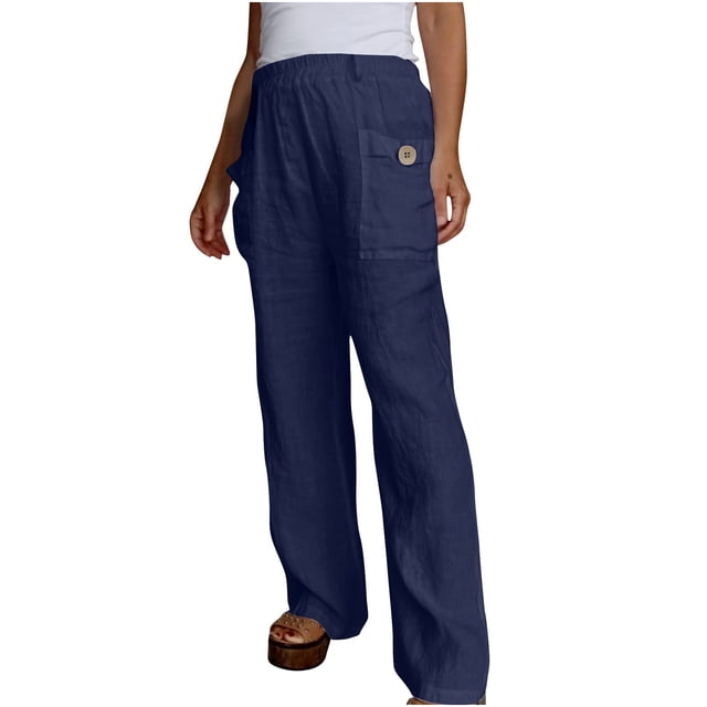 Birdeem Womens Solid Color High-Waist Loose Womens Wide Leg Pants