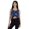 thumbnail image 1 of Moomaya Crop Top à Franges Imprimé pour Femmes, Blouse d'Été Sans Manches à Boutons, 1 of 7