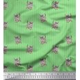 thumbnail image 1 of Soimoi Rayon Fabric Stripe & Cat Animal Decor Fabric Printed Yard 56 Inch Wide, 1 of 3