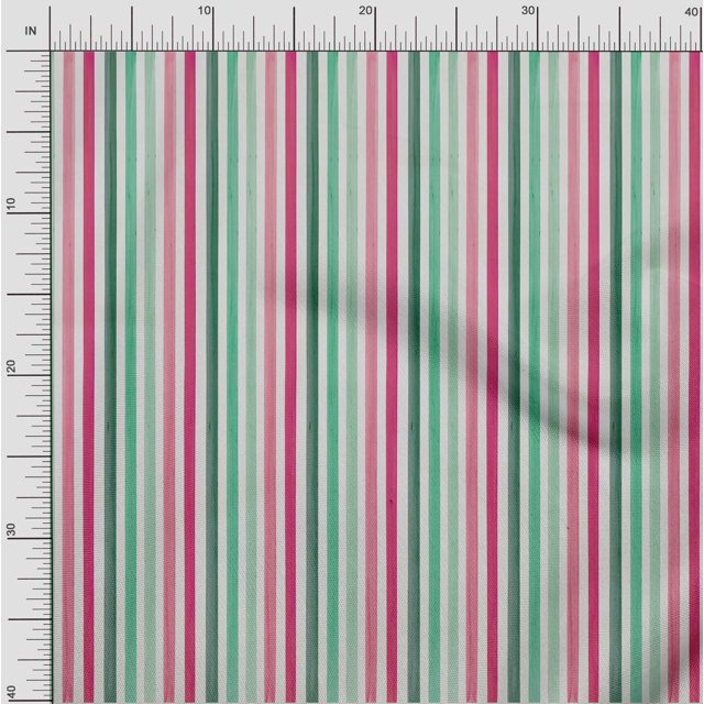 oneOone Georgette Viscose Fabric Stripe Panel Print Sewing Fabric BTY 42 Inch Wide