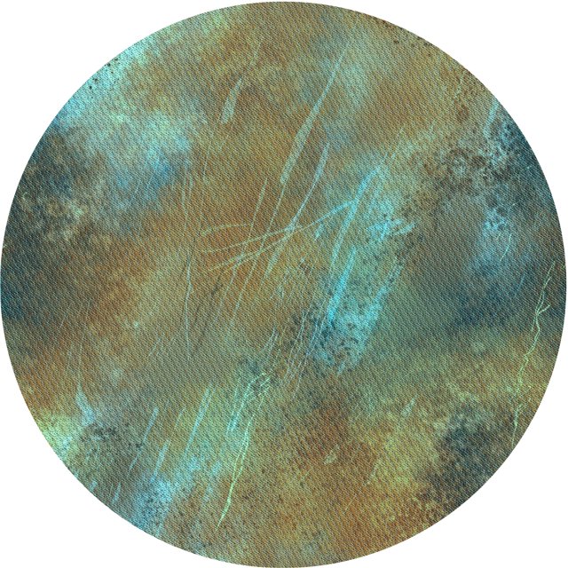 Ahgly Company Machine Washable Indoor Round Transitional Green Area Rugs, 4' Round