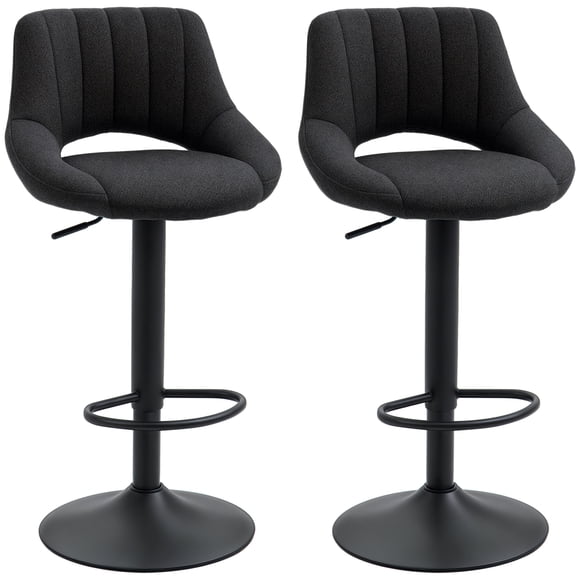 HOMCOM Bar Stools Set of 2 Swivel Adjustable Counter Height Barstools