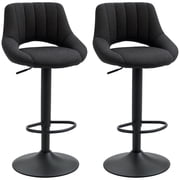 HOMCOM Bar Stools Set of 2 Swivel Adjustable Counter Height Barstools