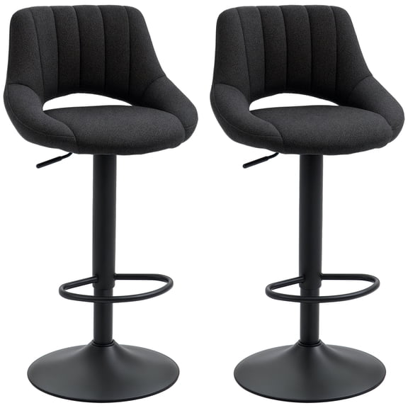 HOMCOM Bar Stools Set of 2 Swivel Adjustable Counter Height Barstools