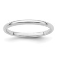 thumbnail image 1 of 925 Sterling Silver 2mm Half Round Size 10 Band Ring, 1 of 2