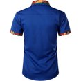 thumbnail image 3 of Ramiter Shirt for Men Mens Short Sleeve Button Up Cotton Linen Shirts Blue,L, 3 of 3