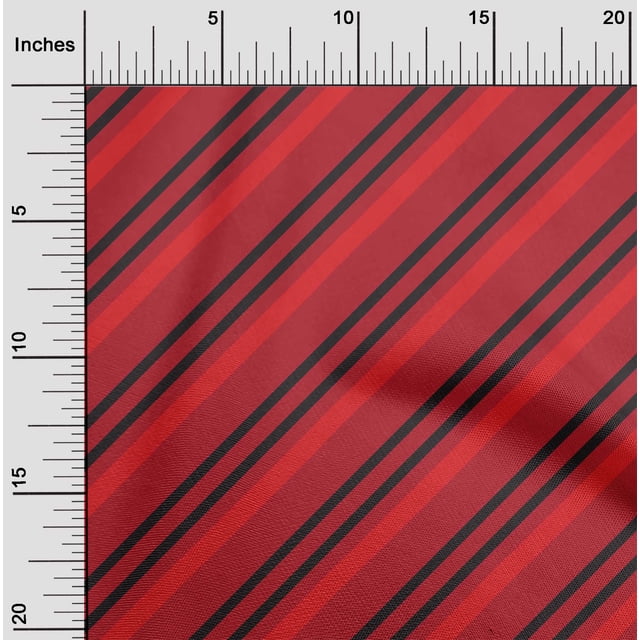 oneOone Coton Cambric Tissu Rouge Rayures Matériel de Couture Tissu Imprimé au Mètre 56 Pouces de Large