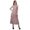 thumbnail image 2 of Moomaya Robe Imprimée Femme Fête Mariage Tenue de Fête Col Licou Robe Maxi en Rayonne, 2 of 4