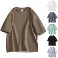 thumbnail image 1 of Gspmoly T-Shirt pour Hommes, Haut Décontracté Uni à Manches Courtes Col Rond Blouses pour Sortir en Liquidation, 1 of 7