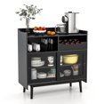 thumbnail image 1 of Costway Kitchen Buffet Sideboard Organizer Liquor Bar Cabinet withWine Rack & Sliding Door, 1 of 10