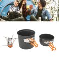 thumbnail image 4 of Trousse de Cuisson pour la Randonnée, Ensemble de Cuisson de Camping Portable en Alumine à Haute Résistance avec Roulement Solide pour l'Extérieur Poignée Orange, Poignée Verte, 4 of 8
