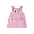 thumbnail image 1 of Gupgi Robe Salopette de Pâques pour Tout-Petites Filles 0-4 Ans Enfants Rose Sans Manches Dessin Animé Rabbit Imprimé de Fleurs Robe d'Été, 1 of 9