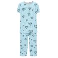 thumbnail image 4 of Jamicy Pyjama en Flanelle pour Femmes, Mode Décontractée, Ample, Imprimé, Col Rond, à Boutons, Ensemble de Pyjama Capri, Pyjama d'Halloween, 4 of 4