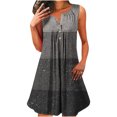 thumbnail image 1 of BEFOKA Robe pour Femme Grande Taille, Liquidation de Robes d'Été pour Femmes, Robe Sans Manches à Encolure Ronde pour Femme, Imprimée Fragmentée de Couleurs, à Boutons, à Enfiler, 1 of 5