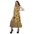 thumbnail image 3 of Moomaya Robe Maxi Sans Manches à Col Licou Imprimée avec Fente avant Robe d'Été pour Femme, 3 of 4