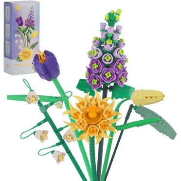 Mini Bricks Flower Bouquet Building Sets, Artificial Flowers, DIY Unique Decoration Home, 534 Pieces Botanical Collection