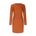 thumbnail image 4 of cfhntfmh Robes d'Automne pour Femmes Douces à Manches Longues Col Ras du Cou Robe Chandail en Tricot Décontractée Couleur Unie Moulante Grande Taille Robe Mini, 4 of 7