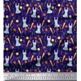 thumbnail image 1 of Soimoi Cotton Poplin Fabric Leaves,Carrot & Rabbit Kids Printed Craft Fabric by The Yard 42 Inch Wide, 1 of 3