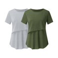 thumbnail image 2 of Vêtements de Grossesse Offres de l'Action de Grâce Liquidation Été Vêtements de Maternité pour Femmes Col Rond Manches Courtes Volants Pli Hauts de Grossesse, 2 of 5