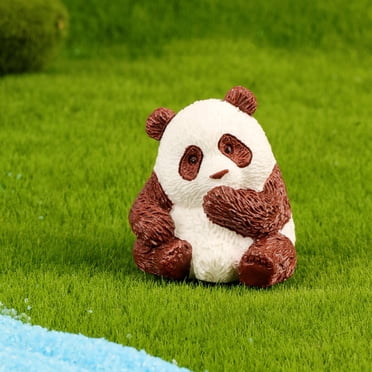 Fridja Mini Déco Panda pour Plante en Bois Brésilien, Statue de Panda en Résine pour Arbre Brésilien pour Plante Hydroponique en Bois Brésilien Décoration Panda, Mignonne Déco de Table Ornement de Bureau Intérieur