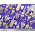 thumbnail image 2 of Soimoi Tissu en Viscose Chiffon Raisins, Verre à Vin & Bouteille Imprimé Tissu au Mètre 42 Pouces de Large, 2 of 3