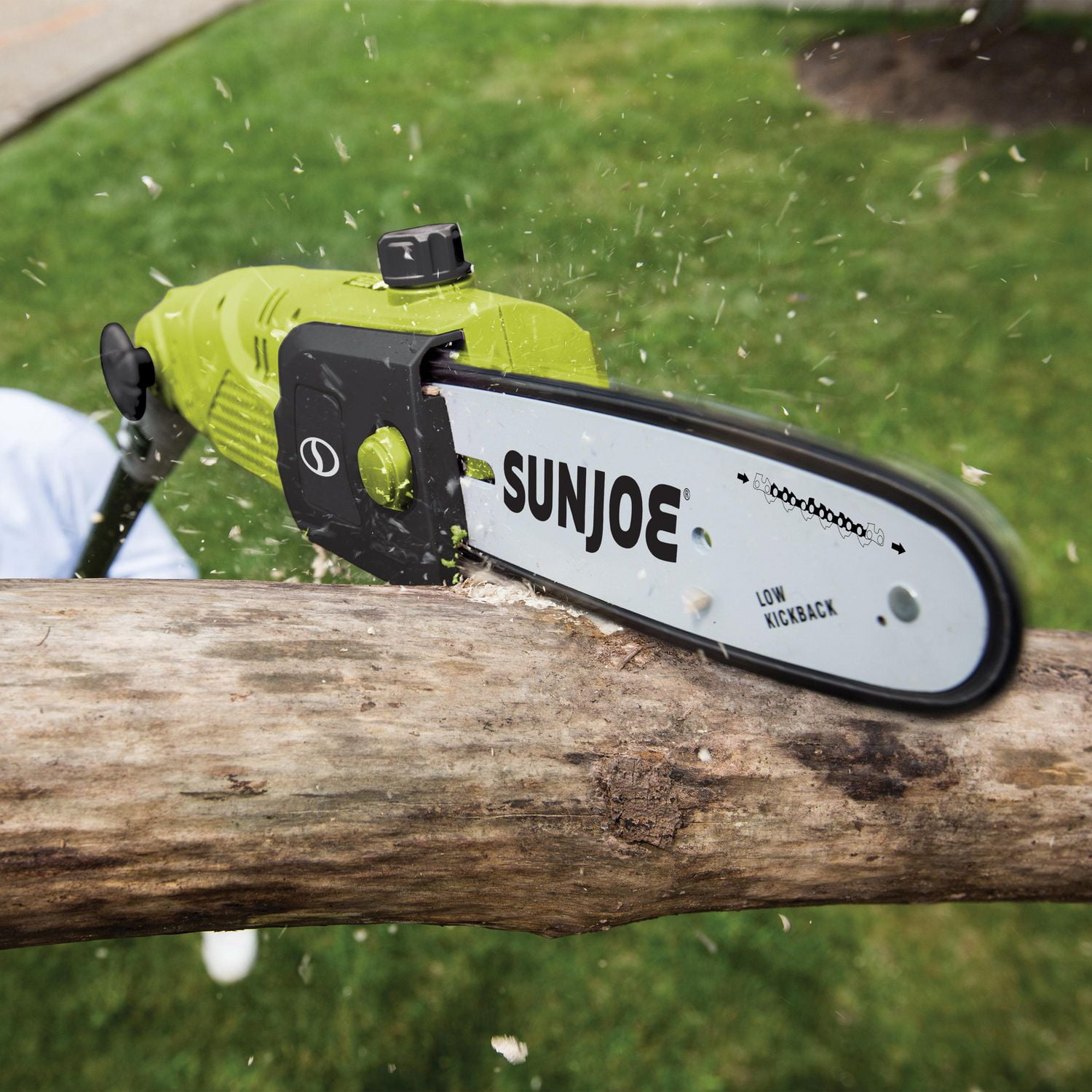 Sun Joe SWJ803E Scie à chaîne électrique multi-angle, 10 pouces, 8,0 A (vert)
