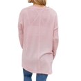 thumbnail image 4 of Women Side Split Hem V Neck Long Sleeve Pocket Pullover Shirt, 4 of 7