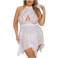thumbnail image 2 of LSLJS Women's Large Lace Backless Neck Hanging Hollow Out Pjama Set, Lingerie Sets, 2 of 5