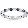 thumbnail image 1 of 1 1/2ct Sapphire & Diamond Eternity Wedding Ring 14K White Gold, 1 of 2